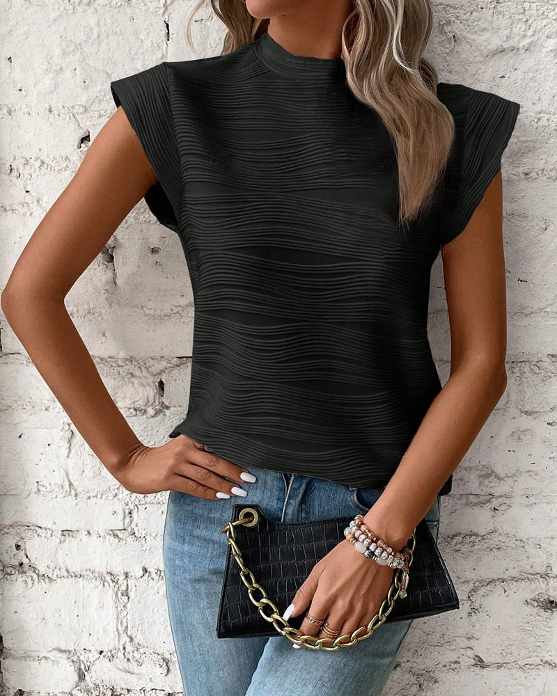 Eva™ | Élégante Blouse à Col Montant