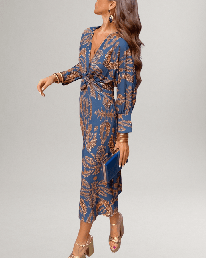 Éliane™ | Robe portefeuille élégante à manches longues