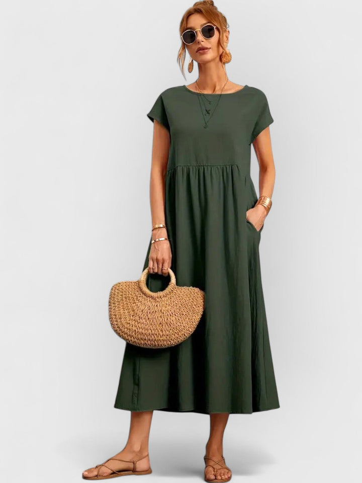 Juliane™ | Robe en lin haut de gamme avec poches